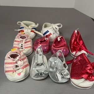 Original Build A Bear accessories Shoes Lot Of 6 Girl slippers sneakers